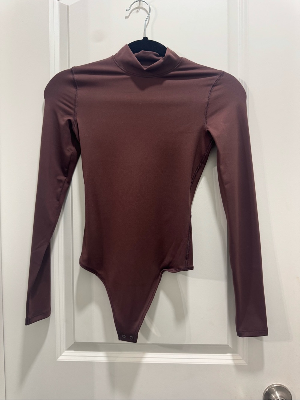Abercrombie & Fitch Brown Long-Sleeve Mock Neck Bodysuit